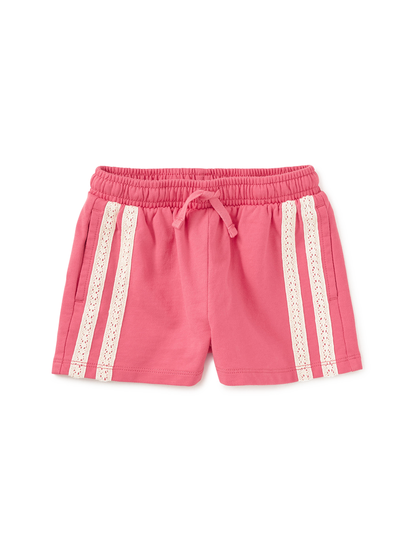 Crochet Sporty Shorts in Desert Rose - View 1