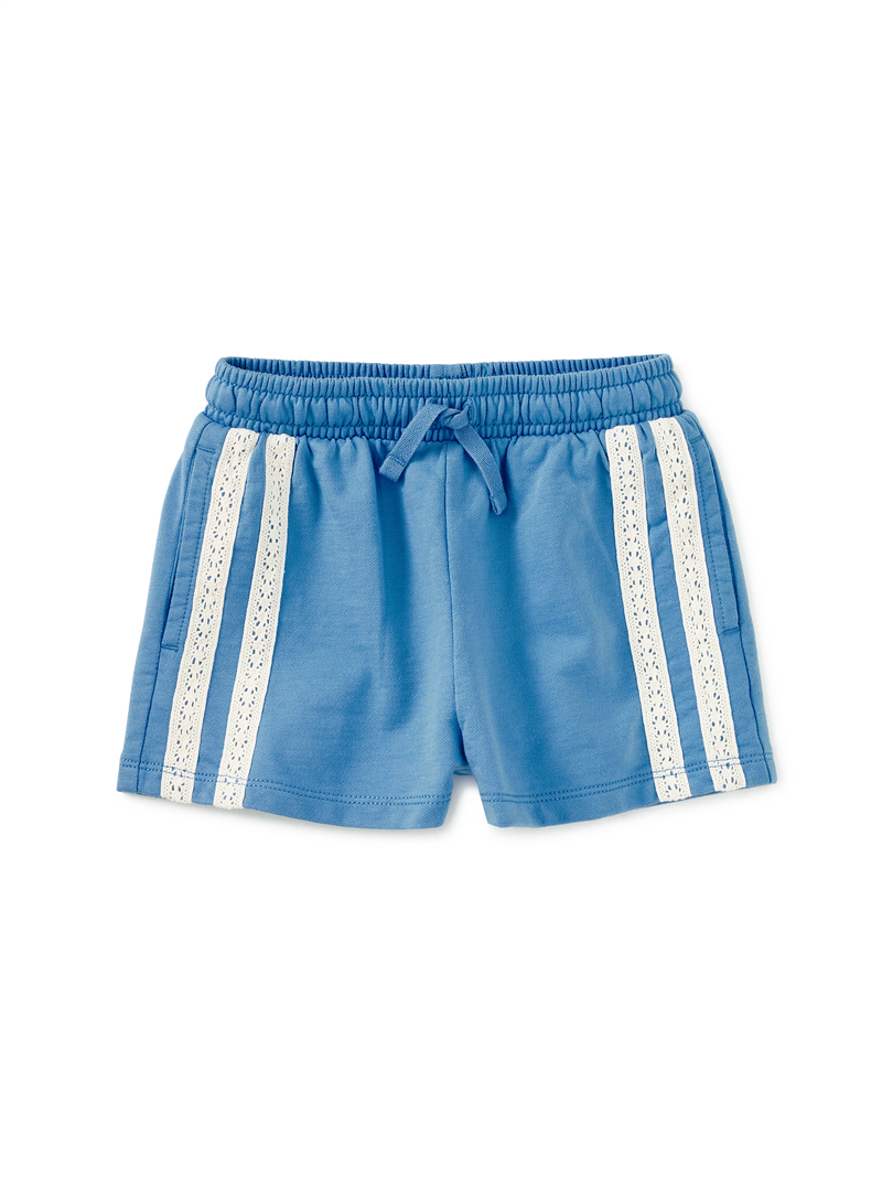 Crochet Sporty Shorts in Blue Orchid - View 1
