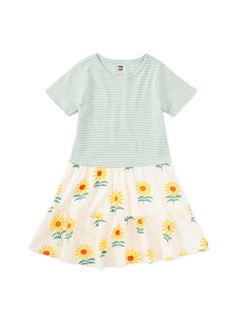 Tier Skirted Twirl Dress in Sunflowers - View 1