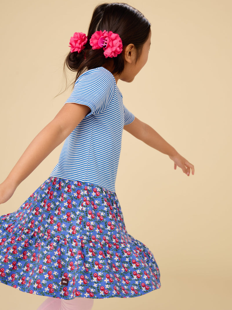 Tier Skirted Twirl Dress in Flamenco Fan Rose - View 2
