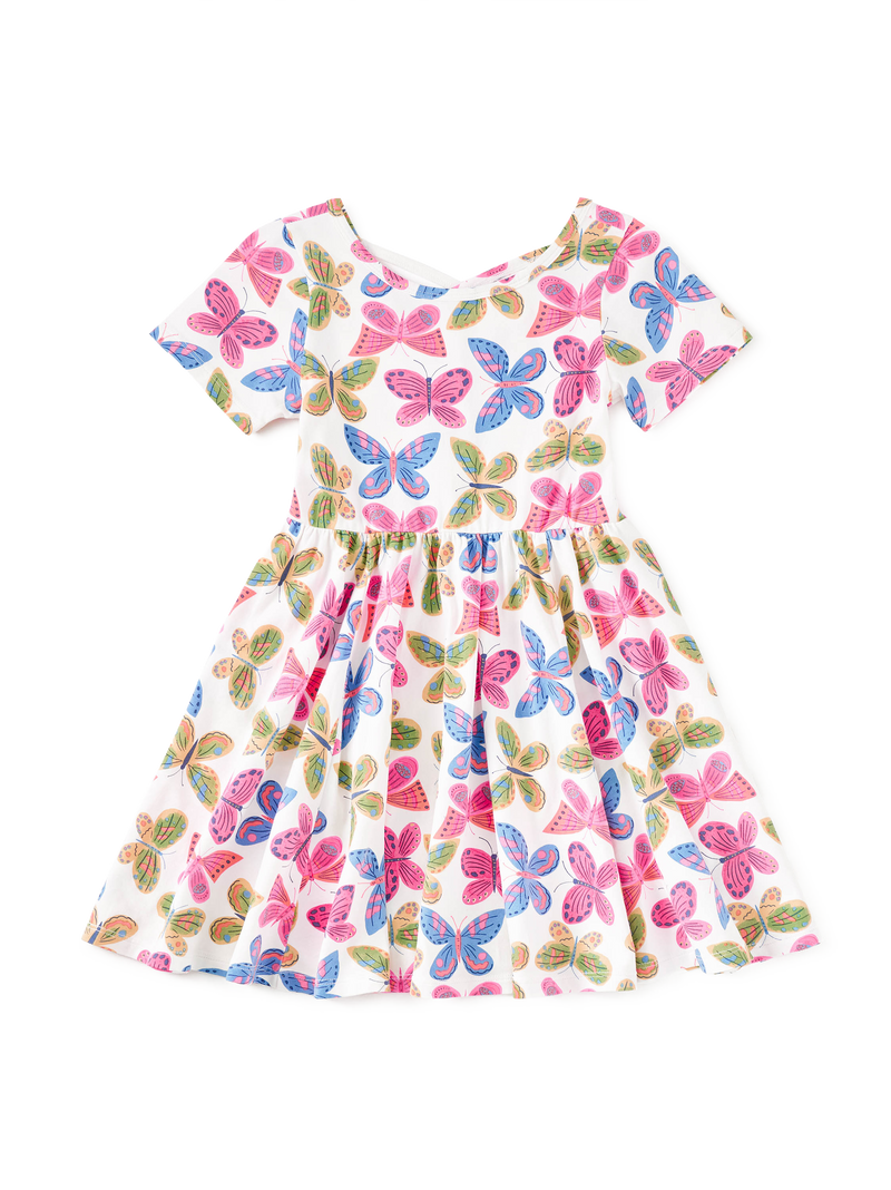 Short Sleeve Ballet Dress in Flutter Fiesta - View 1