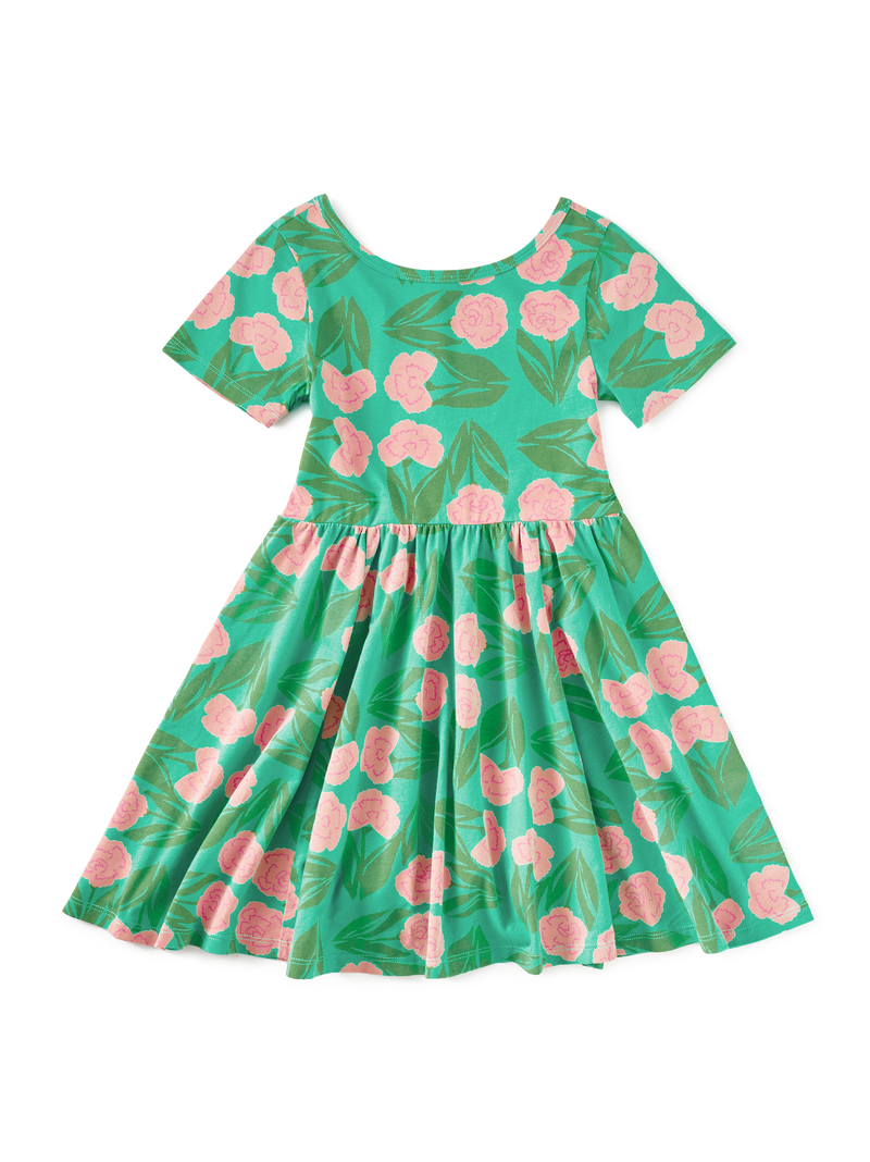 Short Sleeve Ballet Dress in Carnation Floral - View 1