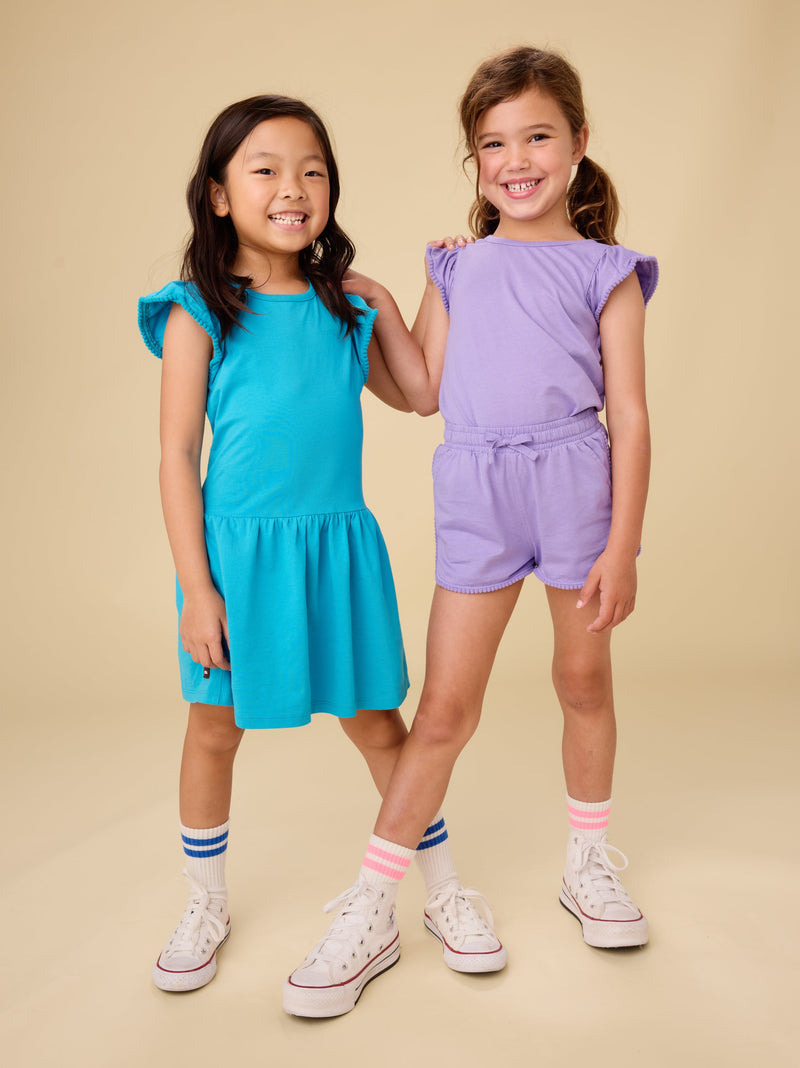 Pom-Pom Flutter Dress in Bondi Blue - View 2