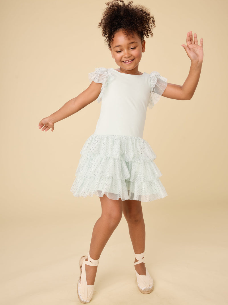 Tiered Tulle Party Dress in Flamenco Dots - View 2