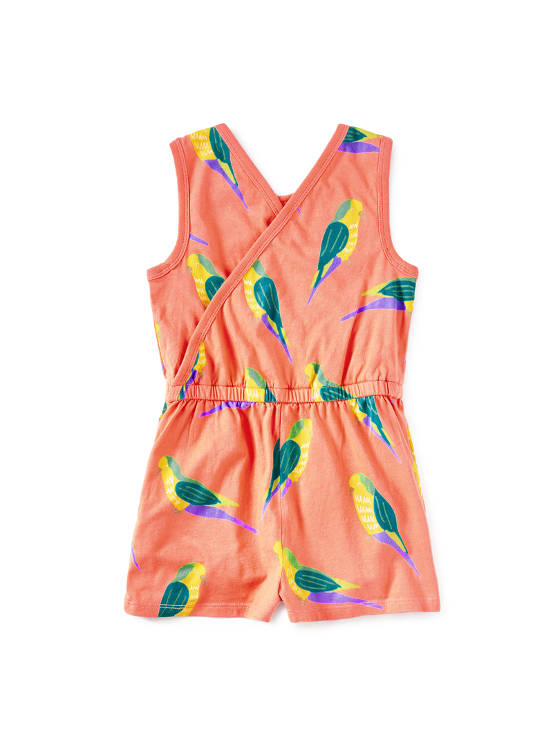 Reversible Wrap Romper in Monk Parakeet - View 2