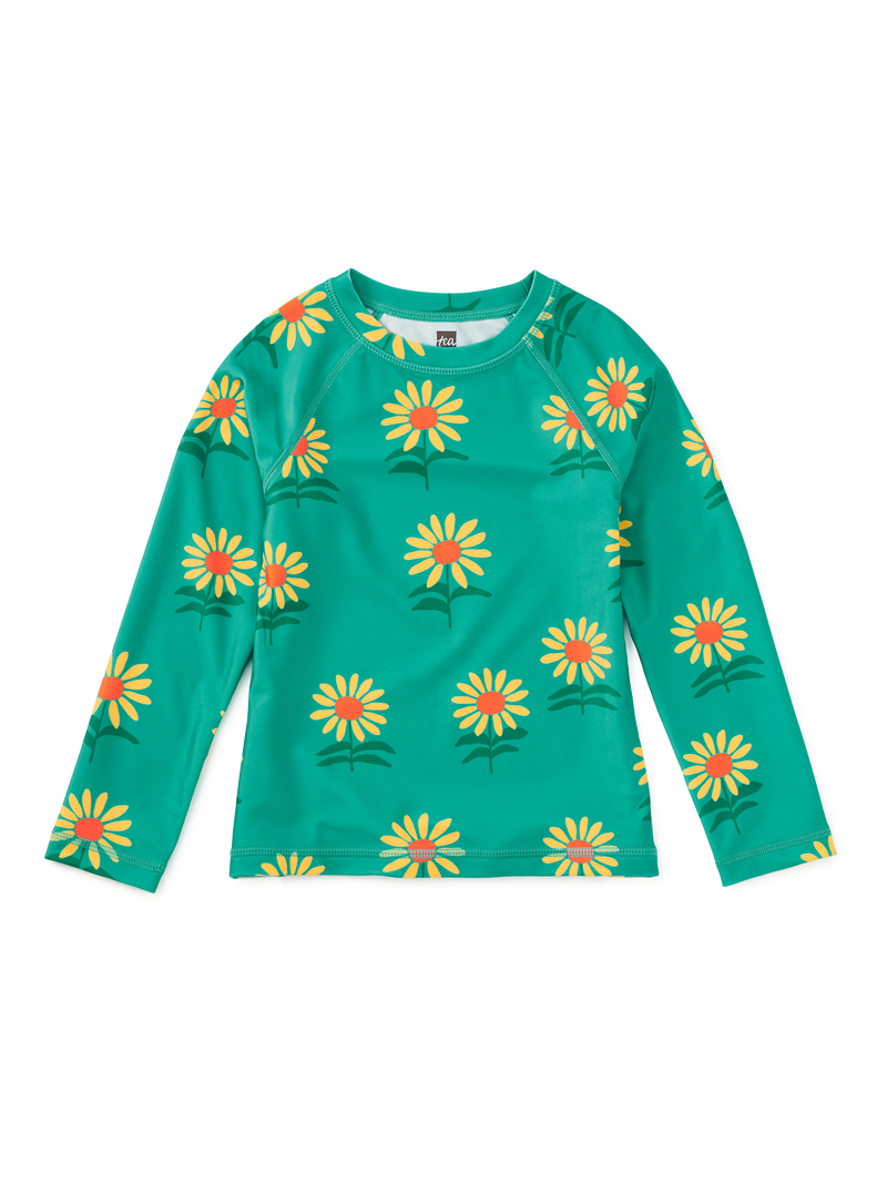 Long Sleeve Rash Guard in Sunflowers - View 1