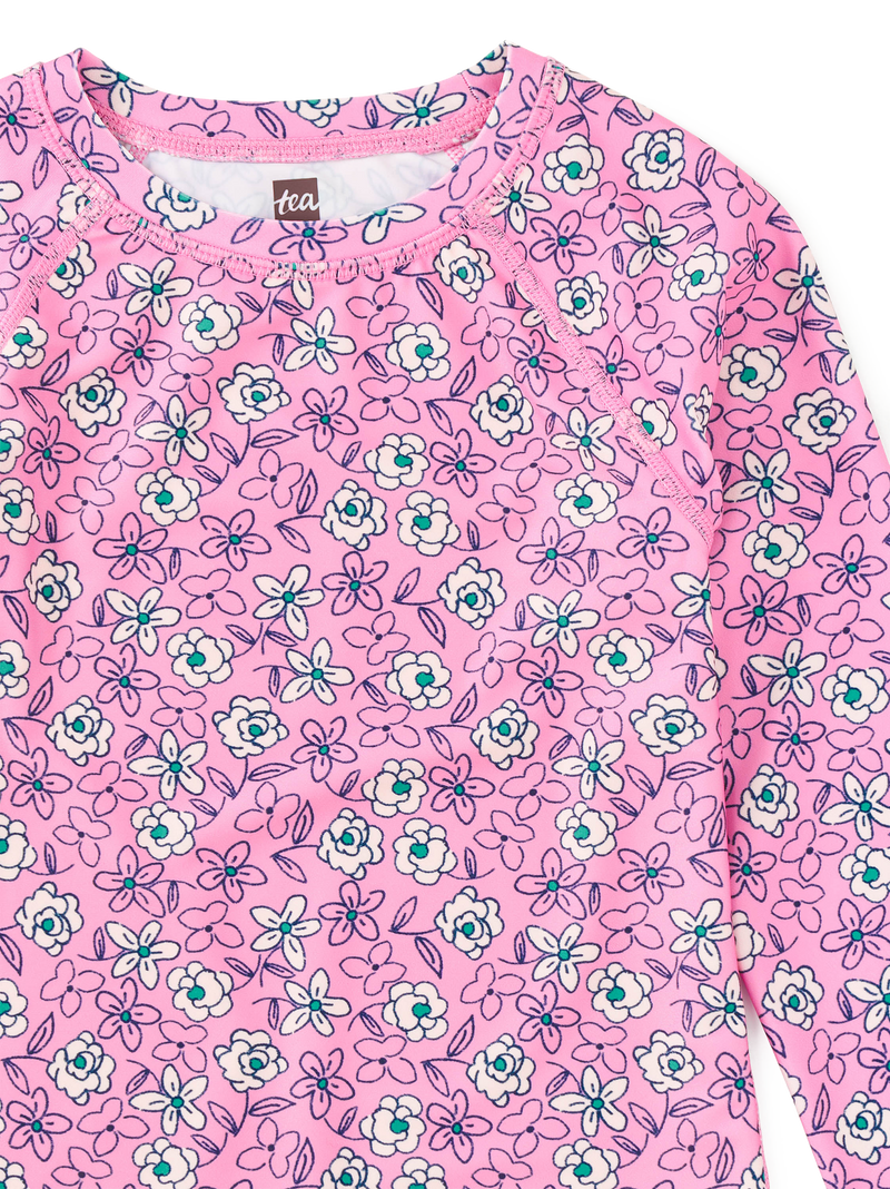 Long Sleeve Rash Guard in Carnation Toss - View 2
