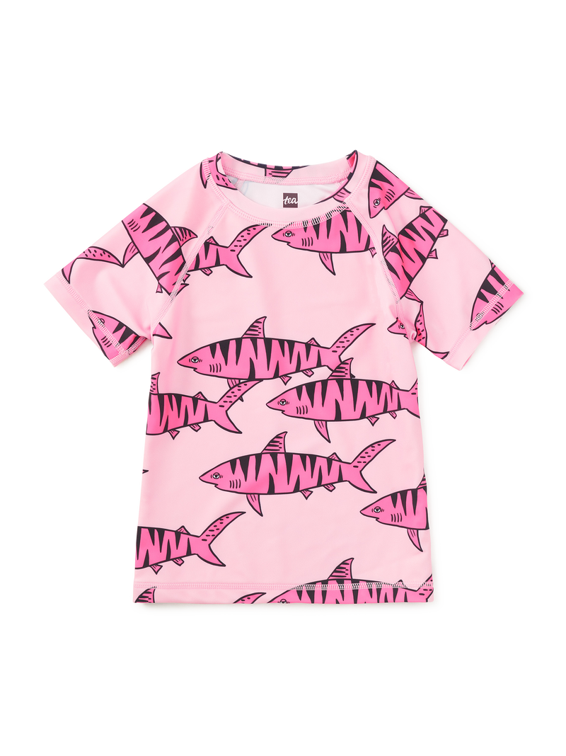 Short Sleeve Rash Guard in Tiger Shark - View 1