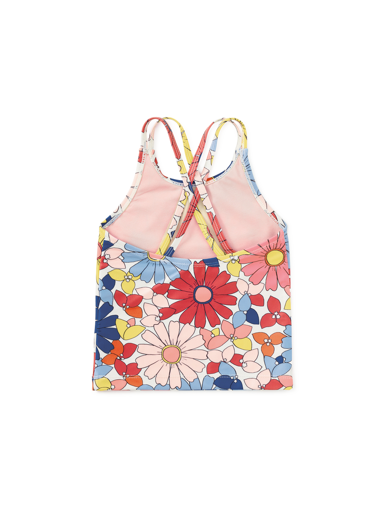 Cross Back Tankini Top in Daisy Deluxe - View 2