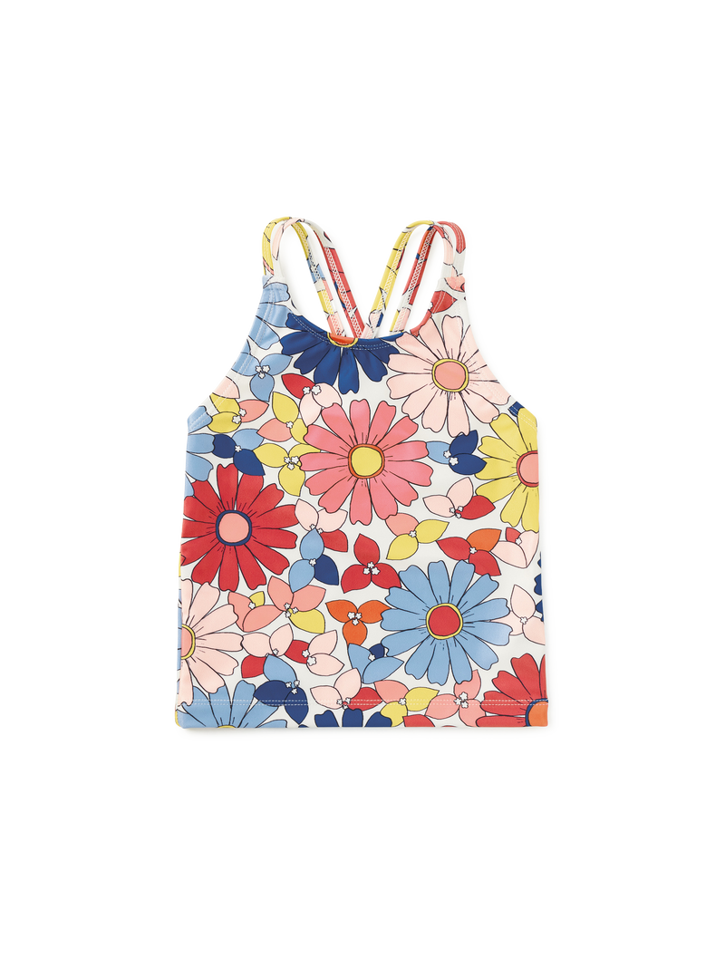 Cross Back Tankini Top in Daisy Deluxe - View 1