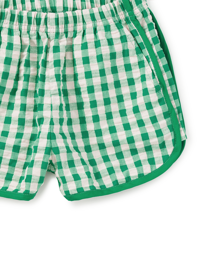 Woven Dolphin Shorts in Garden Party Check - View 2