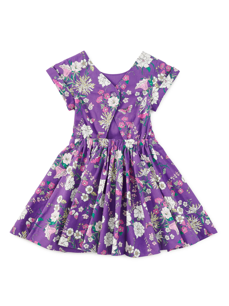 Button Back Skirted Dress in Portuguese Floral - View 2