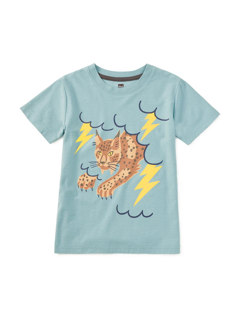 Lightning Lynx Graphic Tee in Smokey Blue - View 1