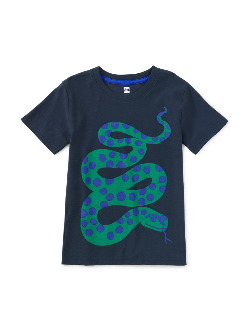 Spotted Snake Graphic Tee in Indigo - View 1