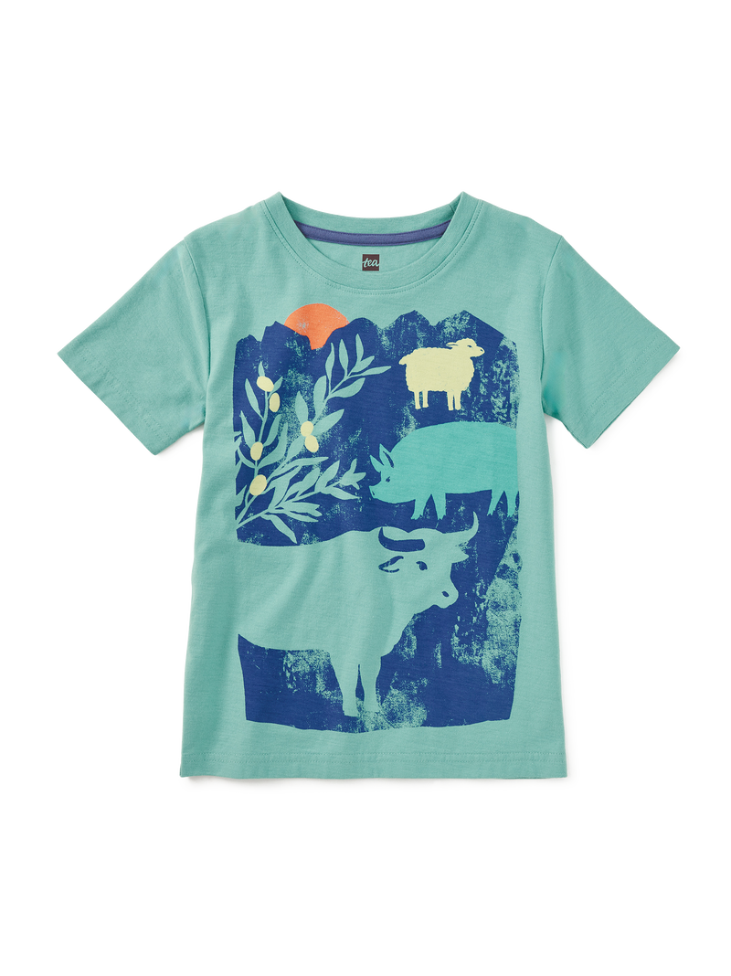 Iberian Farm Graphic Tee in Eucalyptus - View 1