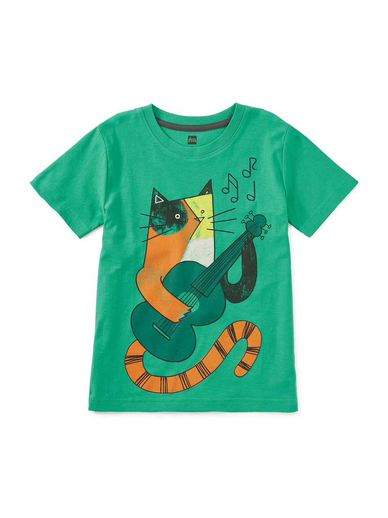 Flamenco Feline Graphic Tee in Spinach - View 1