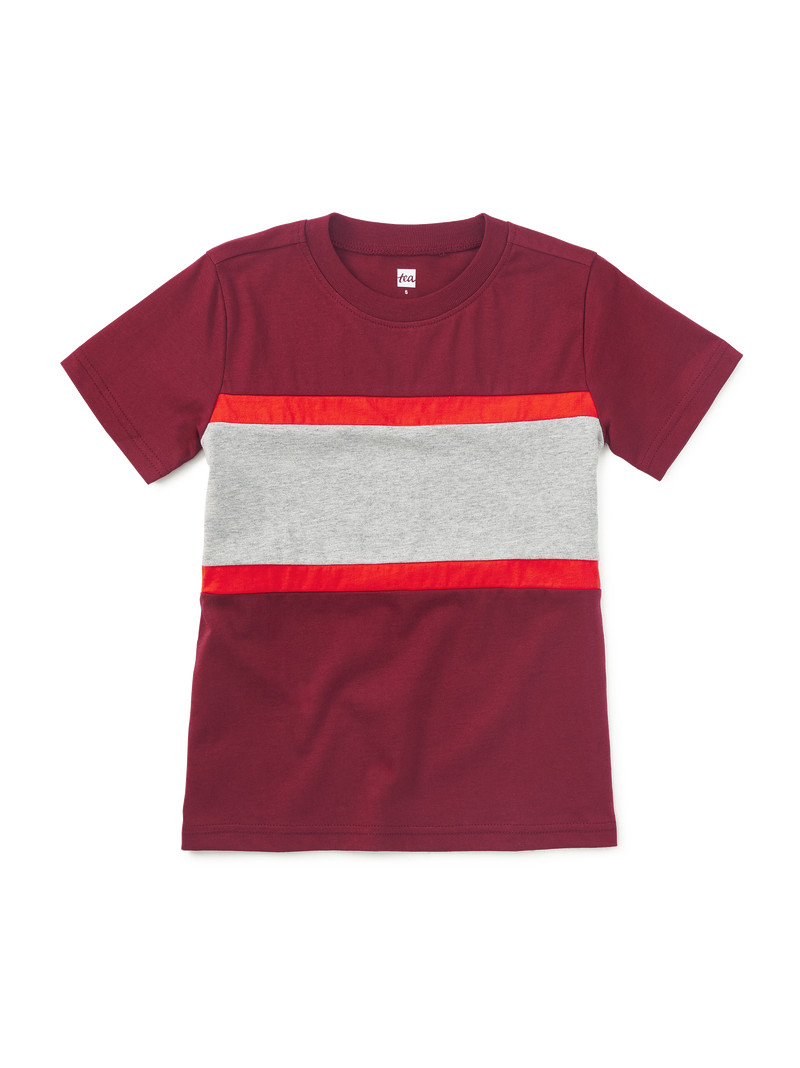 Colorblock Sporty Top in Sangria - View 1