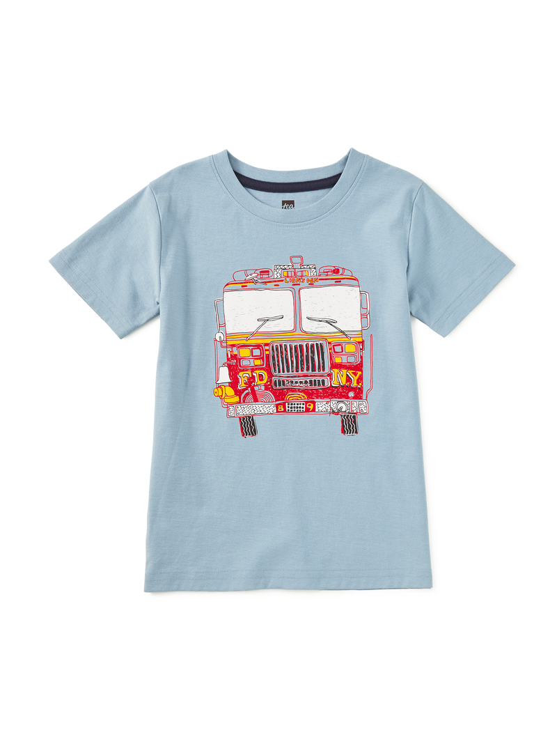 Fire Truck Graphic Tee in Cloud - View 1