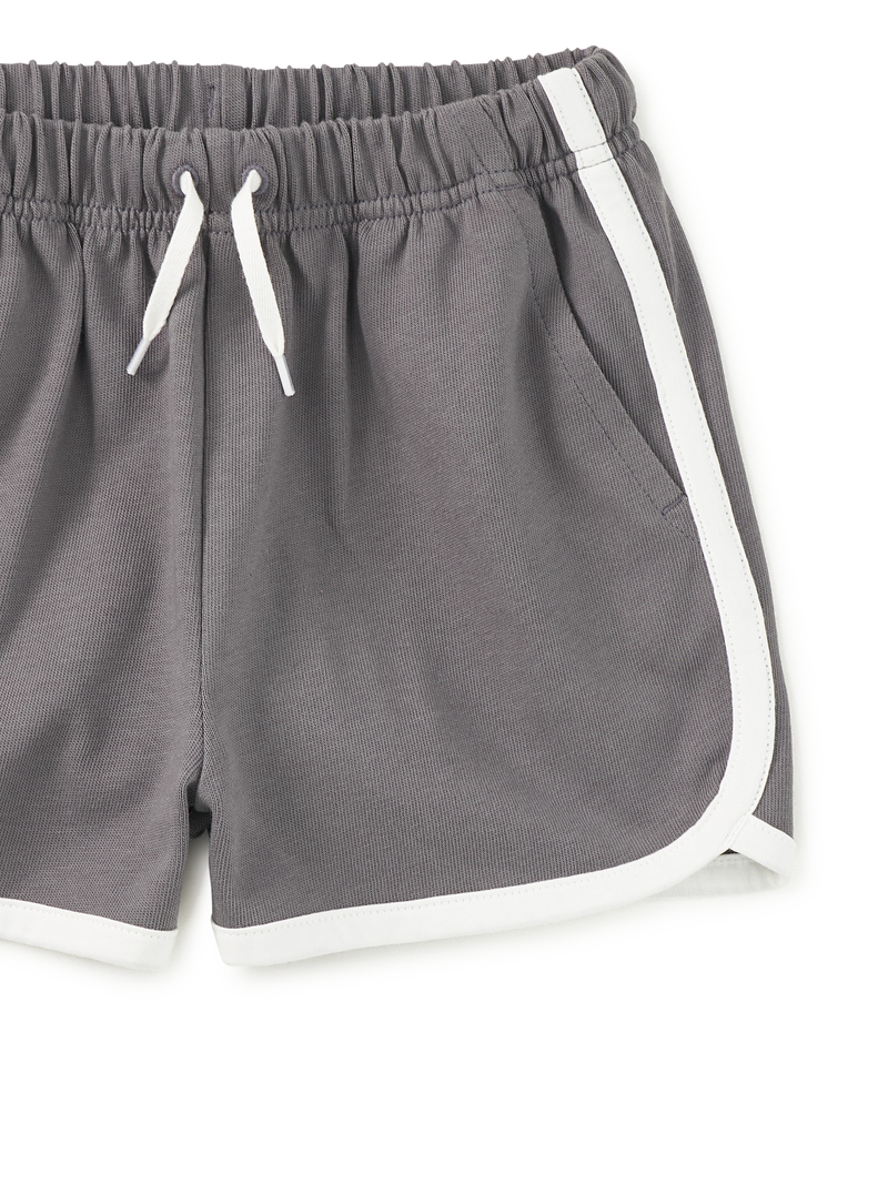 Sporty Ringer Shorts in Thunder - View 2