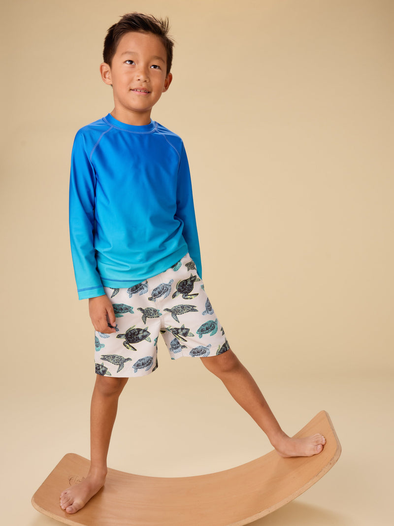 Mid-Length Swim Trunks in Pop Turtles - View 2