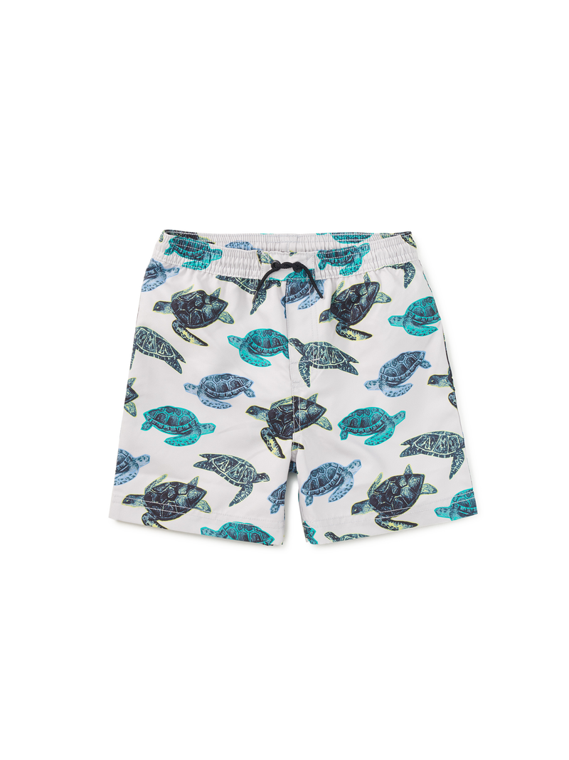 Mid-Length Swim Trunks in Pop Turtles - View 1