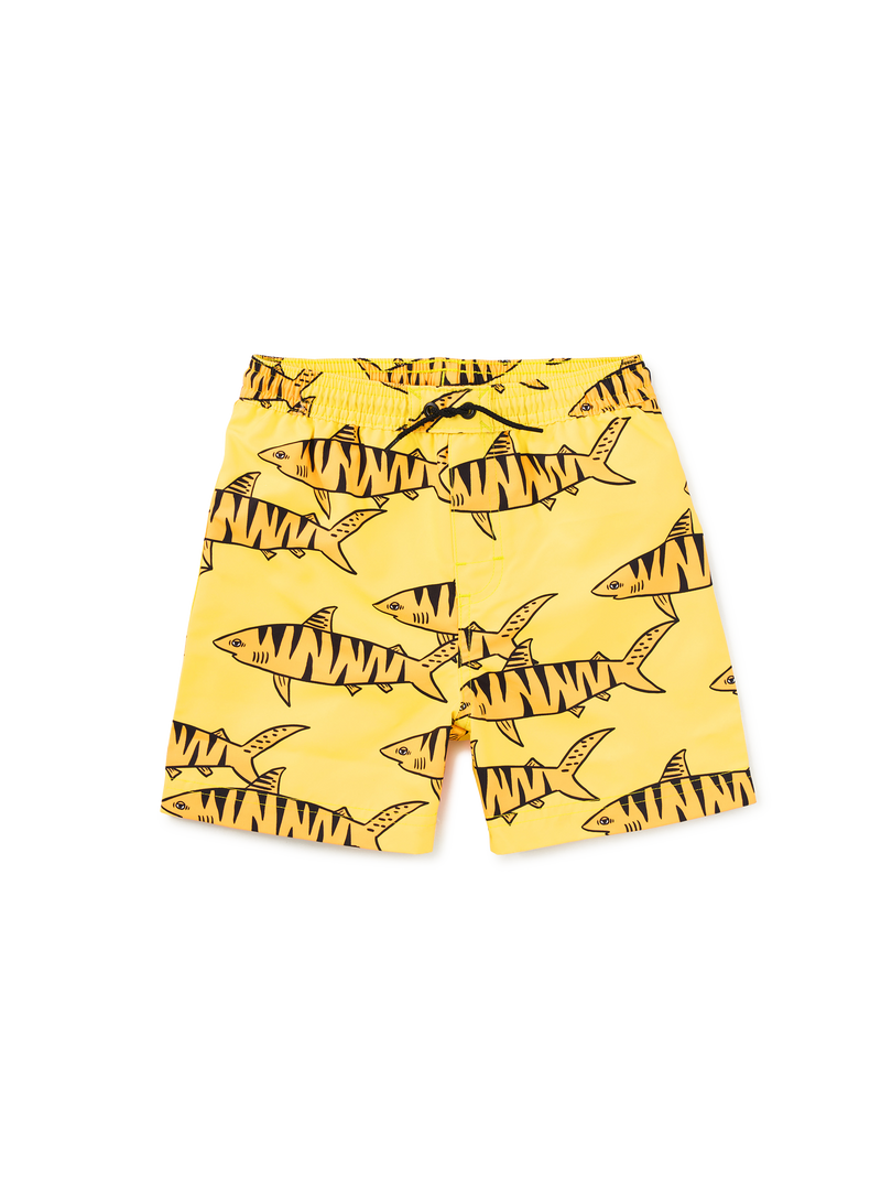 Mid-Length Swim Trunks in Tiger Shark - View 1