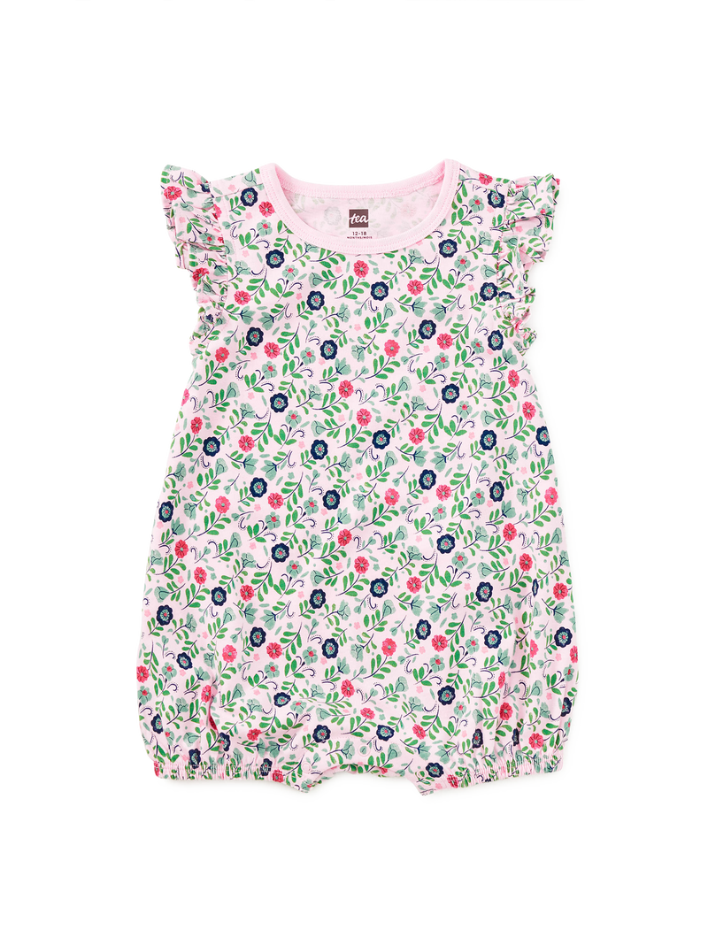 Flutter Baby Romper in Azulejos Florales - View 1