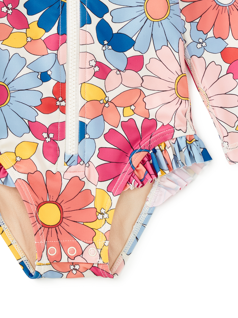 Rash Guard Baby Swimsuit in Daisy Deluxe - View 2