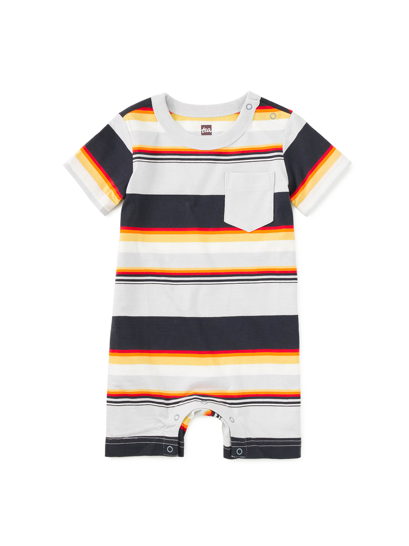 Pocket Shortie Baby Romper in Dusk - View 1
