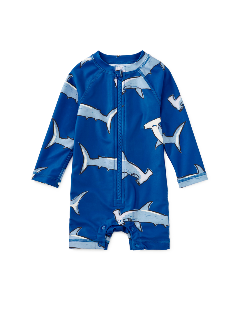 Rash Guard Baby Swimsuit in Hammerhead Sharks - View 1
