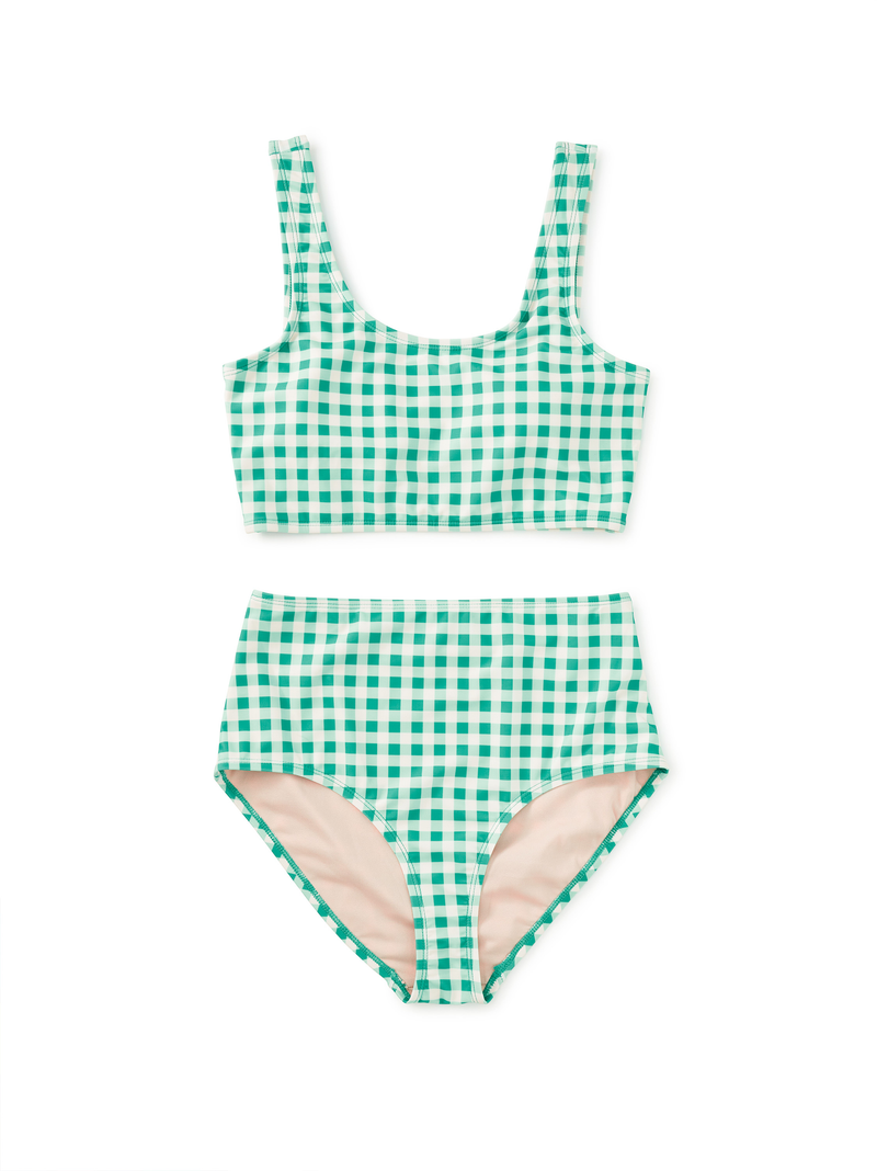Adult Two-Piece Swimsuit in Garden Party Check - View 1