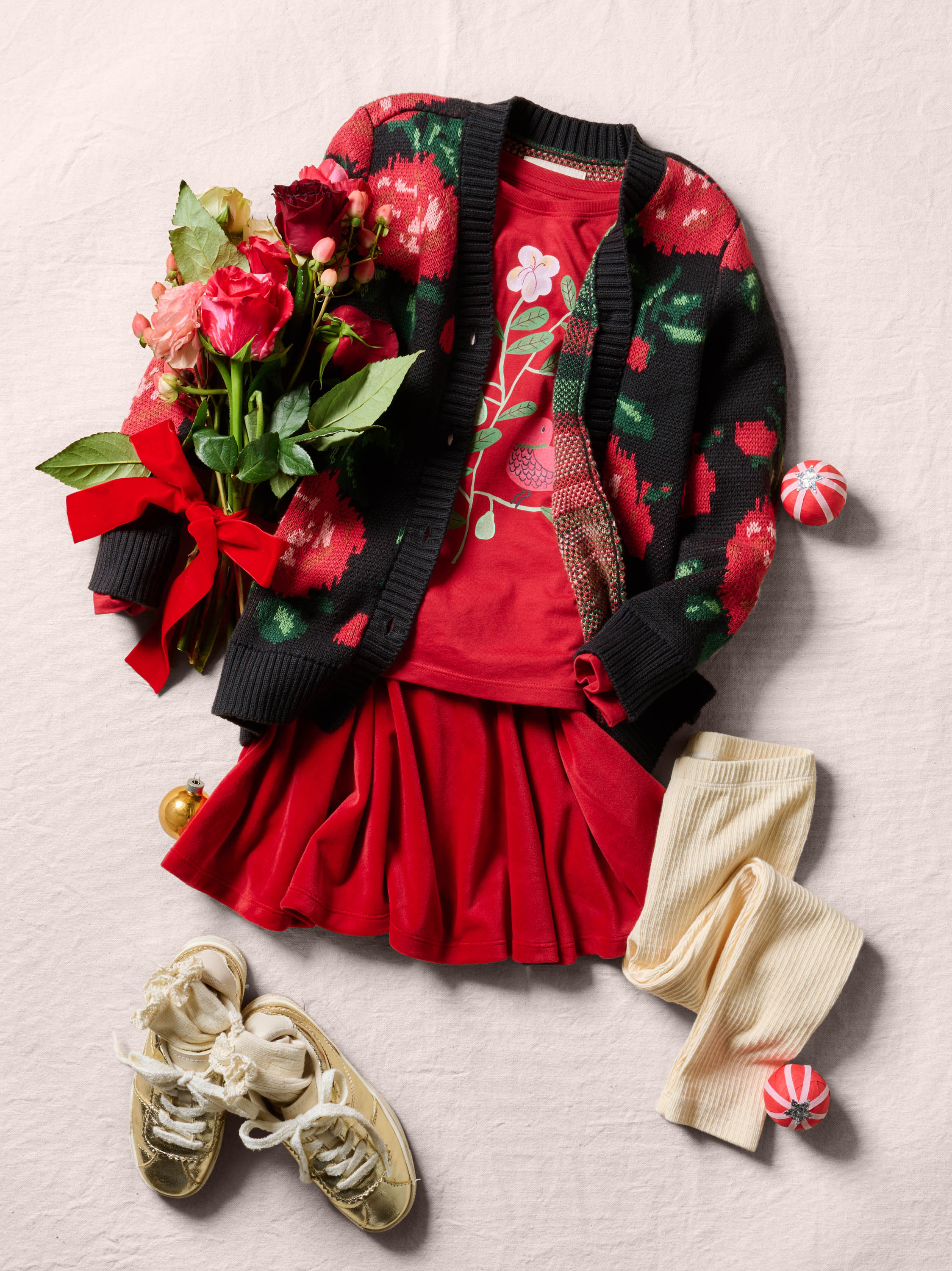 Girl Turkish Rose English Rose Long Cardigan | Tea Collection
