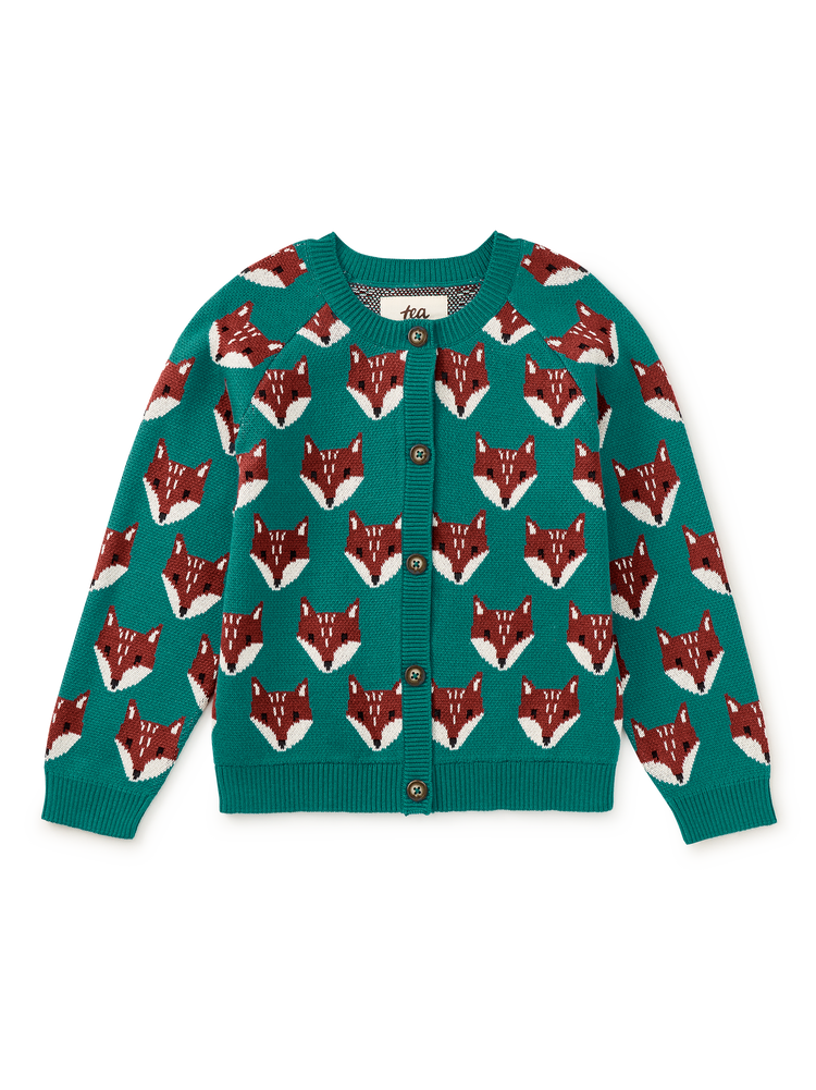 Boy Foxwood Fair Isle Family Fox Cardigan | Tea Collection Boy Foxwood Fair Isle Family Fox Cardigan | Tea Collection