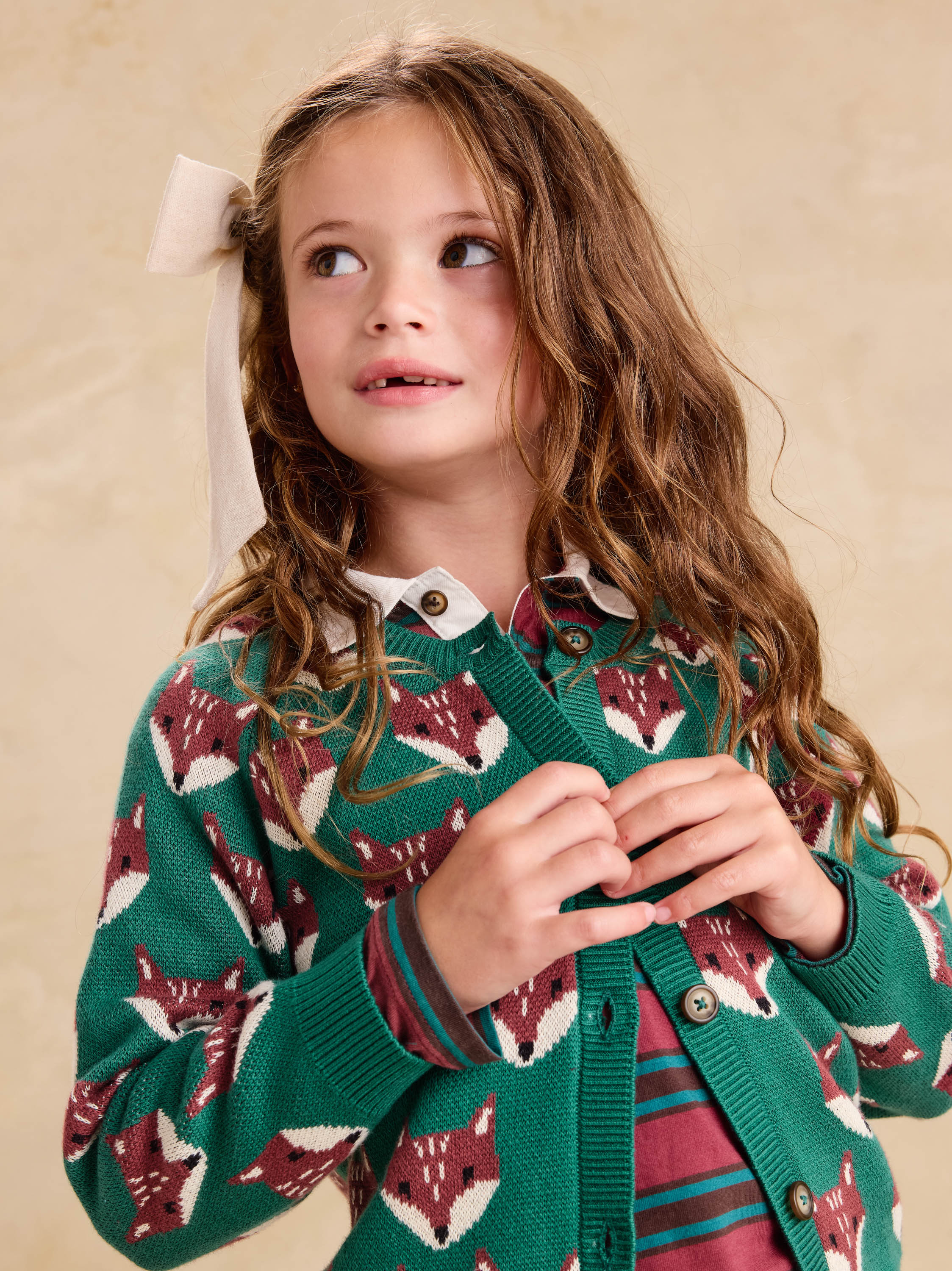 Boy Foxwood Fair Isle Family Fox Cardigan | Tea Collection