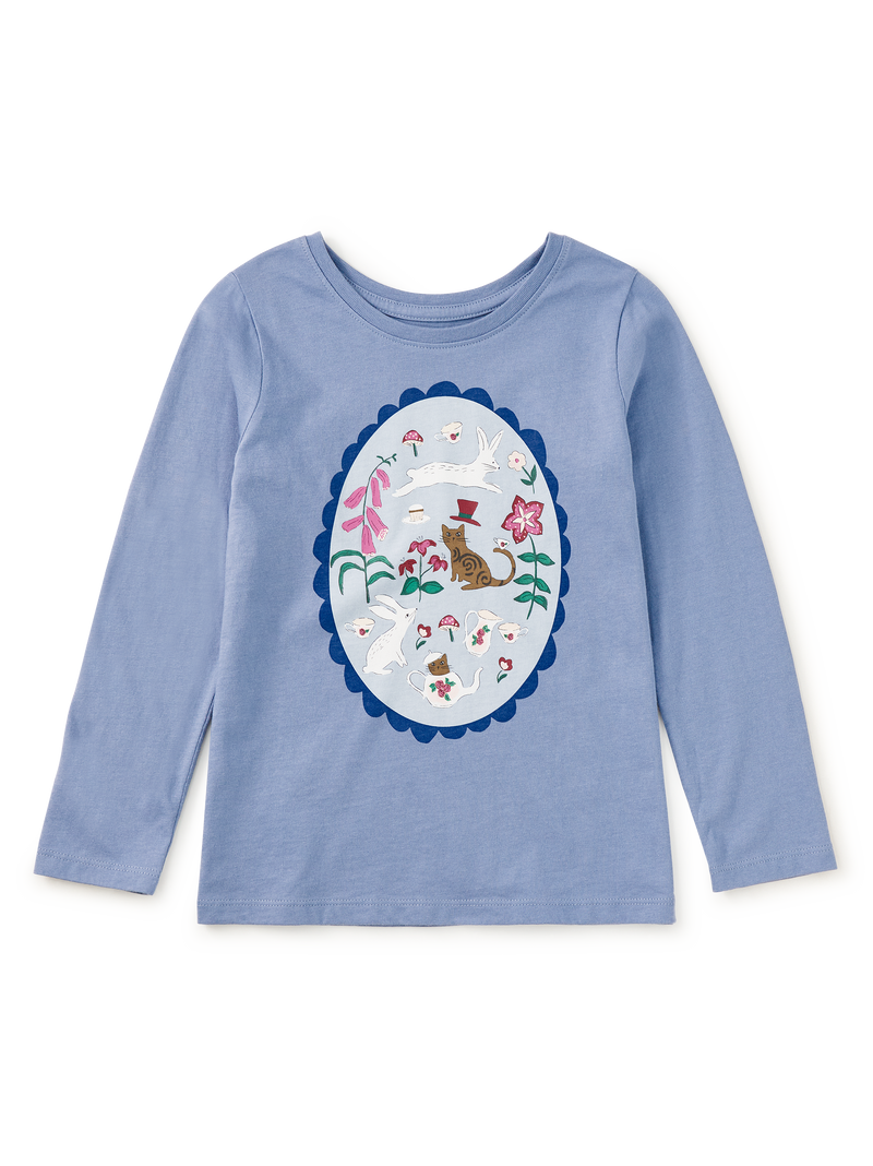 Tea Party Vingette Graphic Tee in Seal Grey - View 1