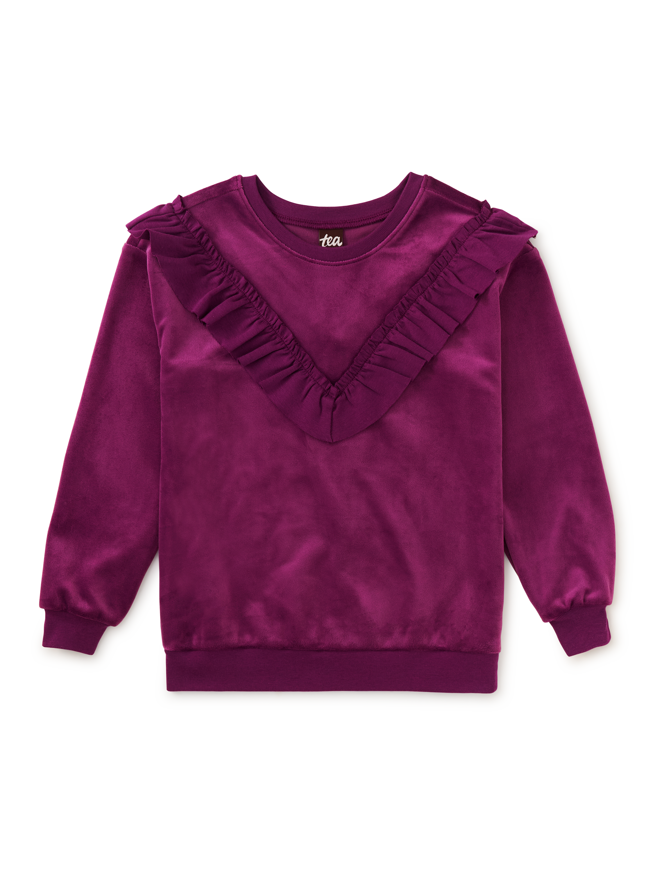 Velour Ruffle Tunic Top