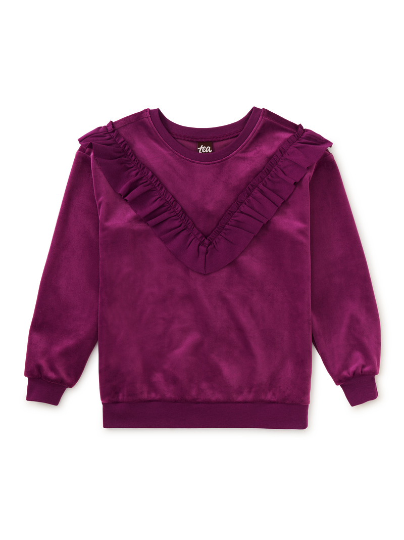 Velour Ruffle Tunic Top in Cosmic Berry - View 1