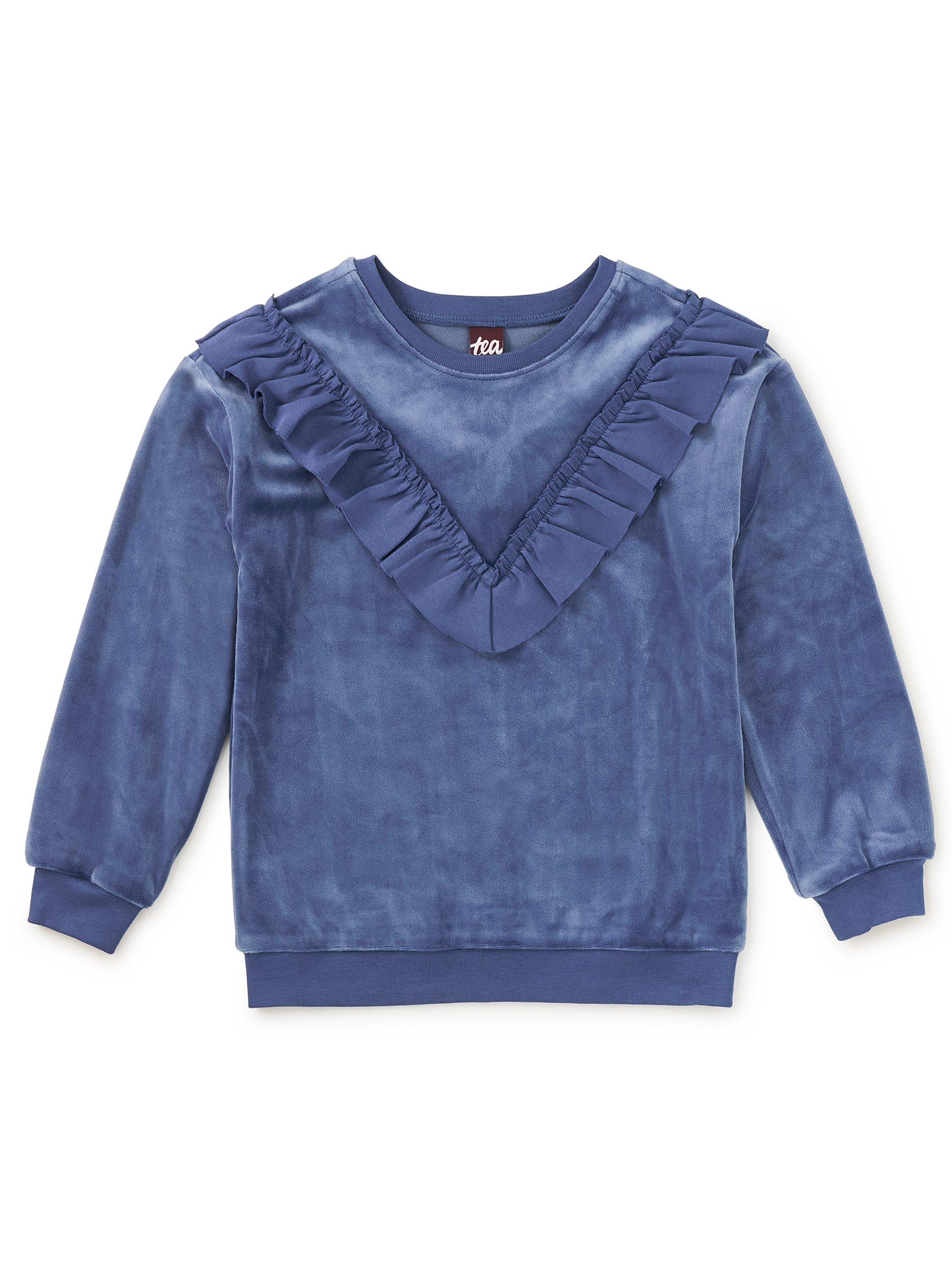 Velour Ruffle Tunic Top