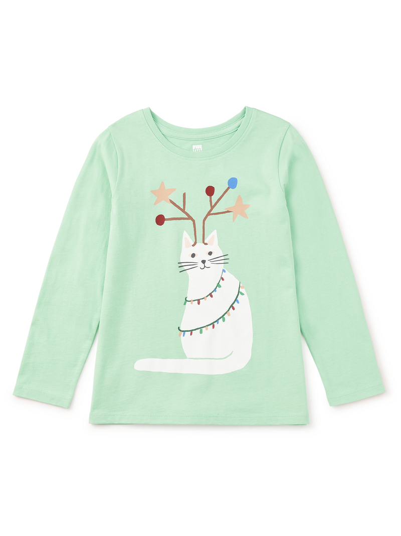 Holiday Cat Graphic Tee in Parkside - View 1