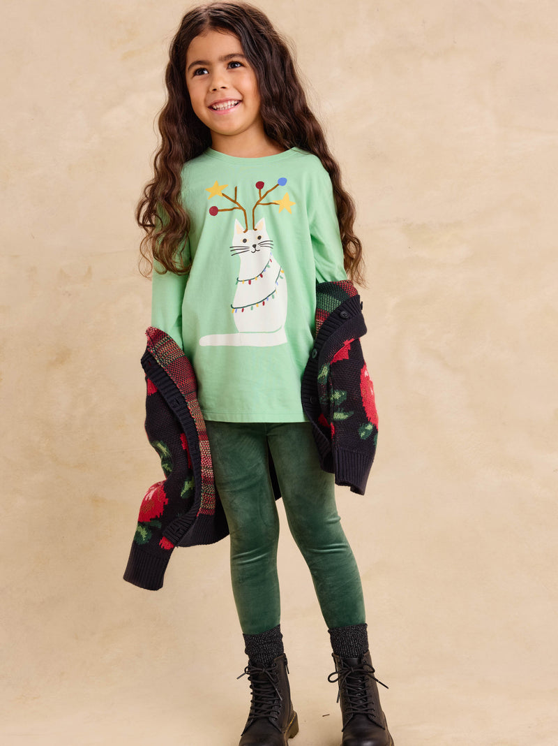 Holiday Cat Graphic Tee in Parkside - View 2