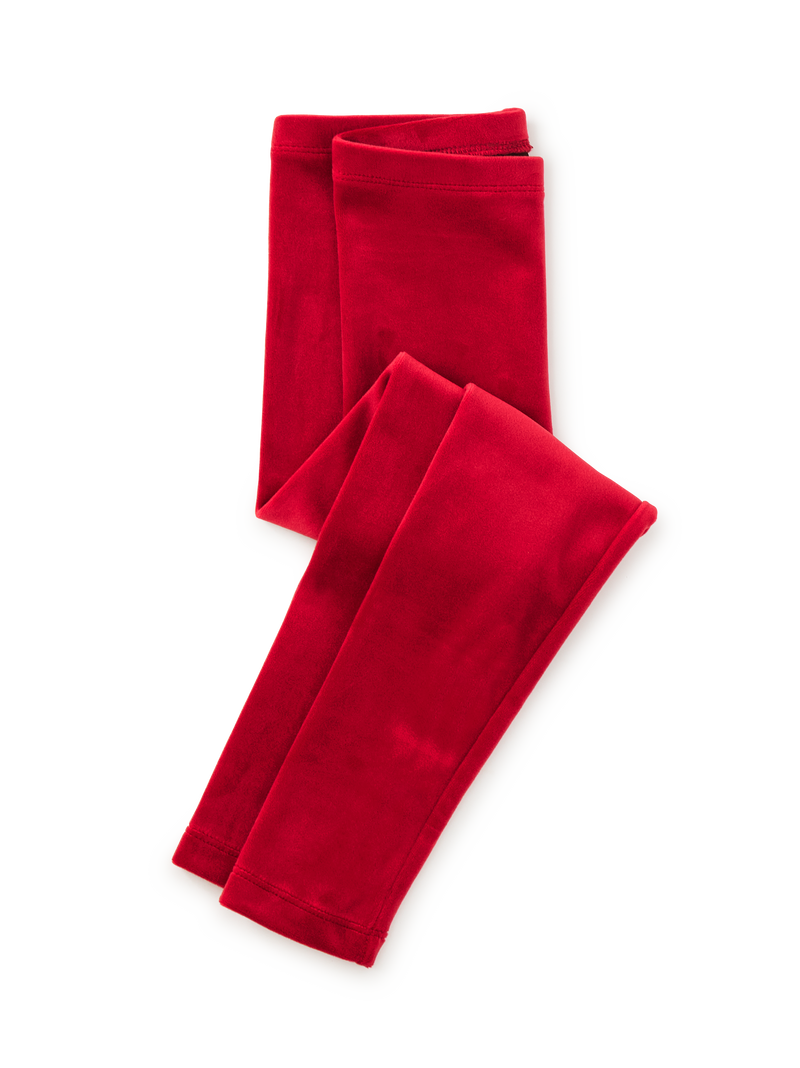 Velour Leggings in Red Wagon - View 1