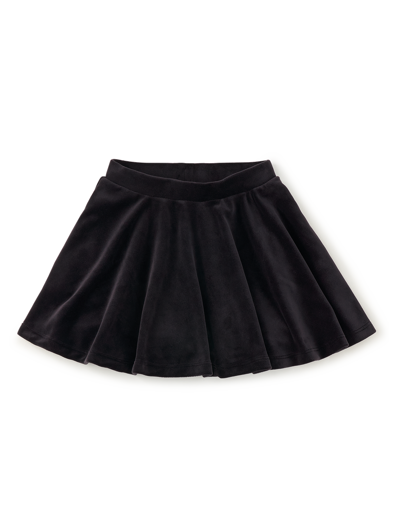 Velour Twirl Skirt in Jet Black - View 1