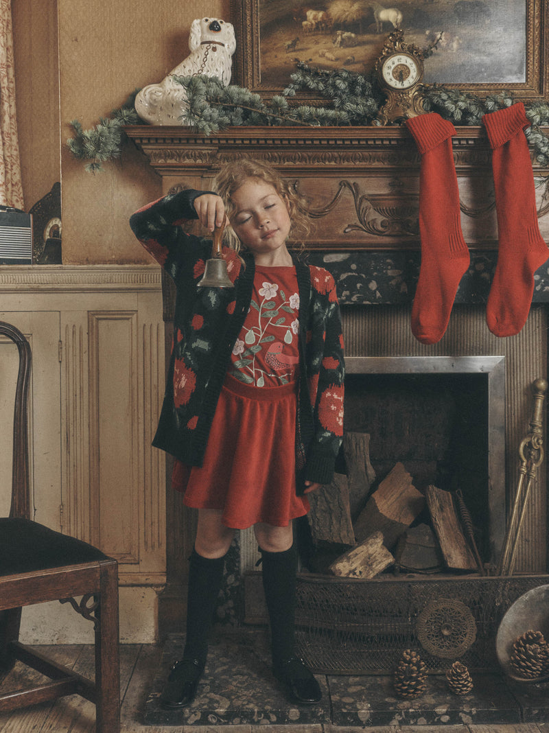 Velour Twirl Skirt in Red Wagon - View 2