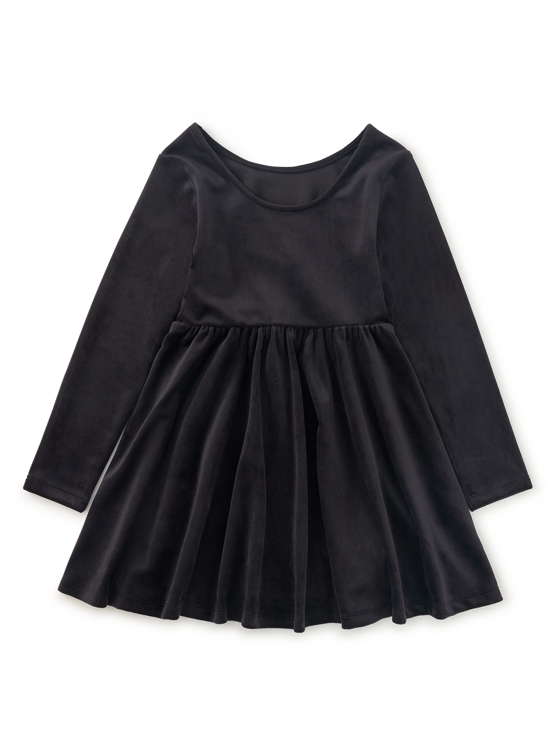 Velour Ballet Dress in Jet Black - View 2