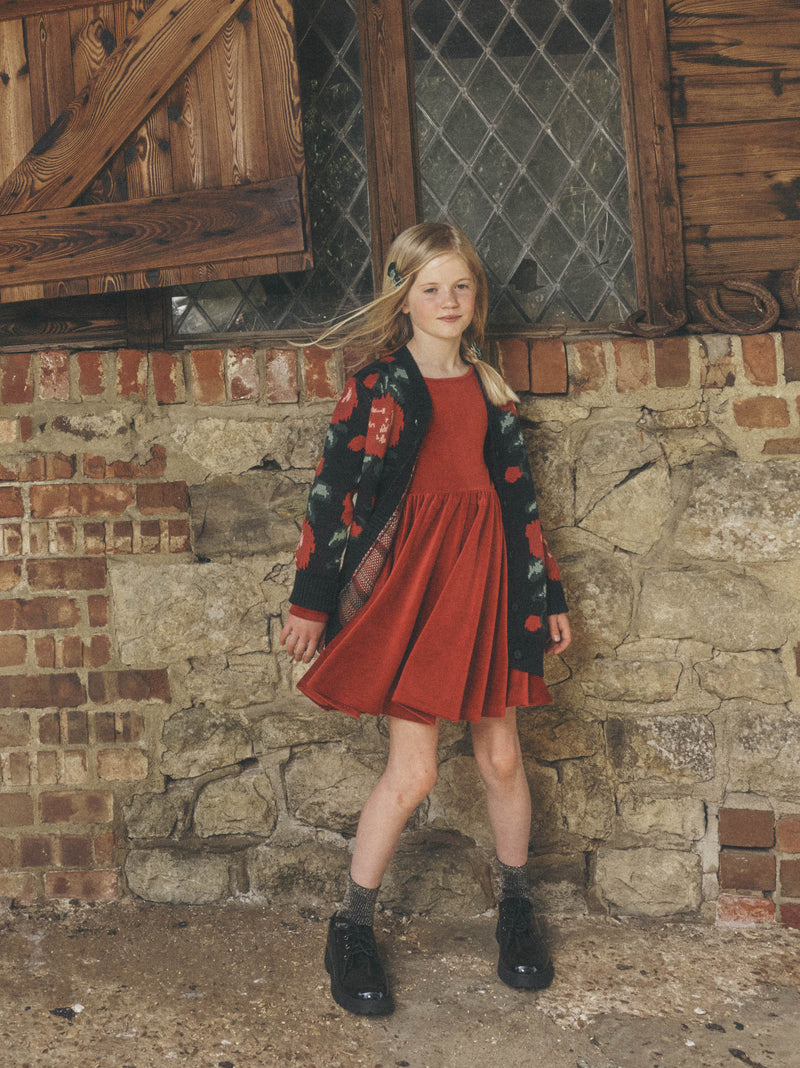 Velour Ballet Dress in Red Wagon - View 2