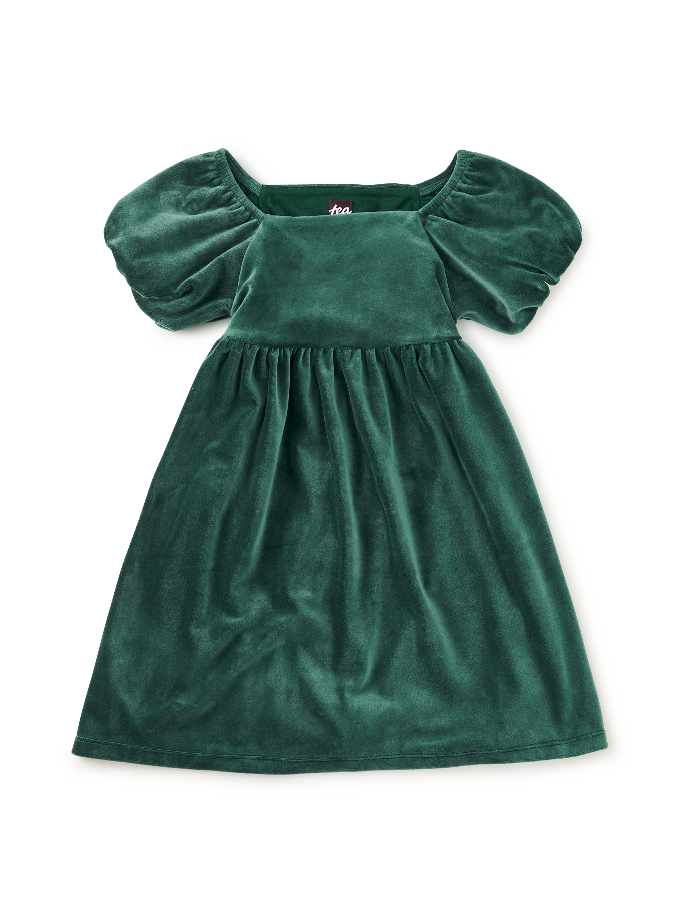 Puff Shoulder Velour Dress