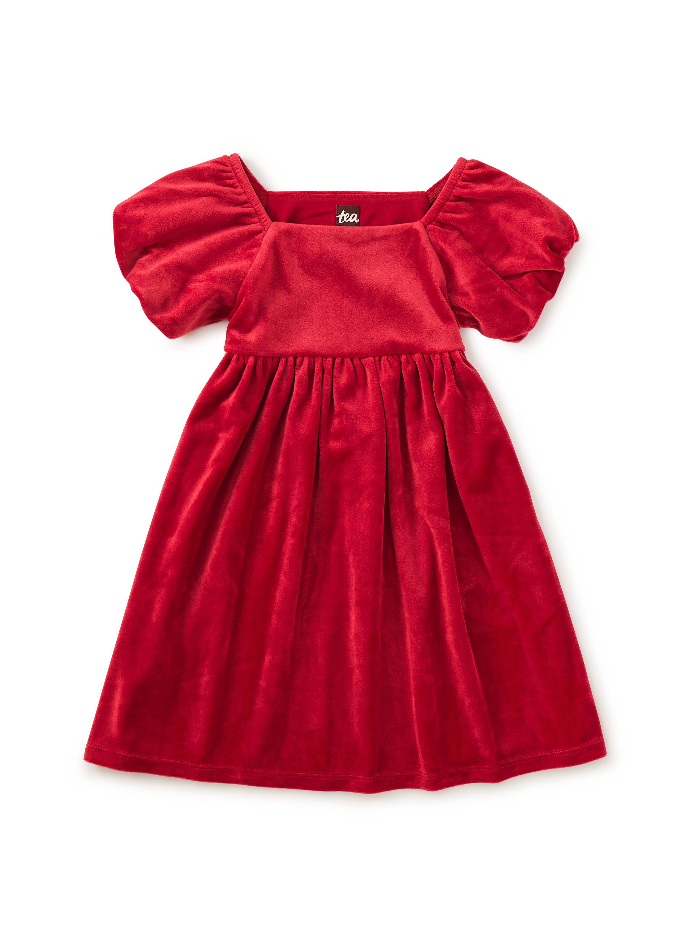 Puff Shoulder Velour Dress