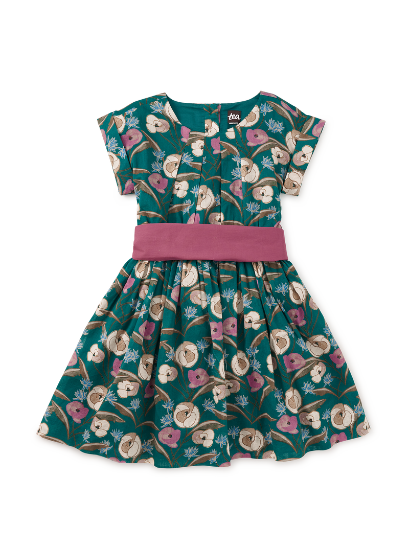 Organdy Sash Dress in Gilded English Rose - View 1