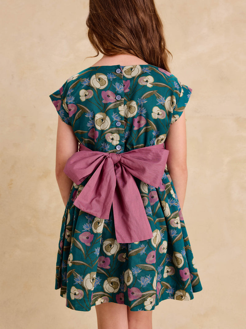 Organdy Sash Dress in Gilded English Rose - View 2
