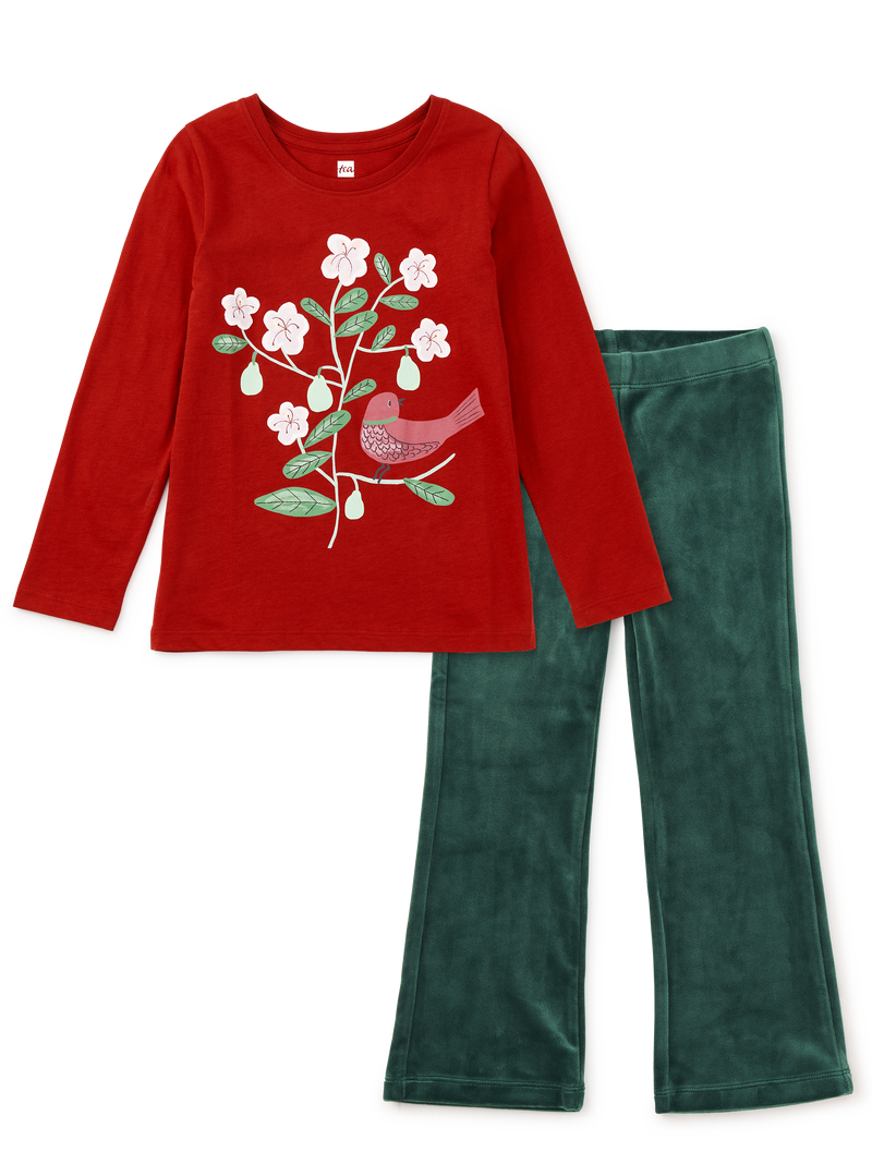 Pear Tree &amp; Velour Pants 2-Piece Set in 2 - View 1